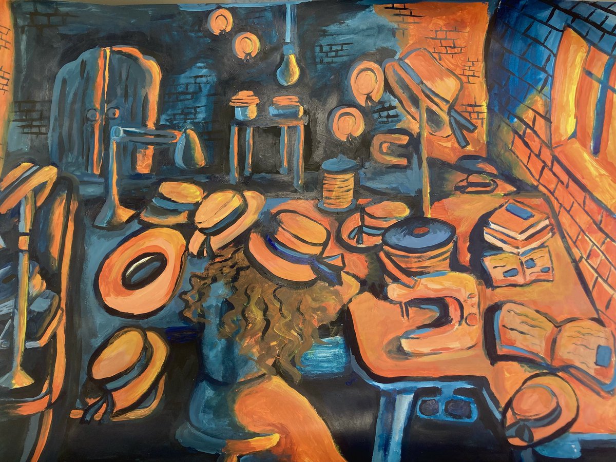 Eeeegiddy's tweet photo. @att10tive my daughter produced a painting based on Luton @ school b4 the summer. They didn’t know when/where the exhibition going to be. By chance I noticed her work on the @StepForwardLTN post and realised we’d missed it - is it being shown anywhere else? This is her painting https://t.co/qfEMbi7IhA