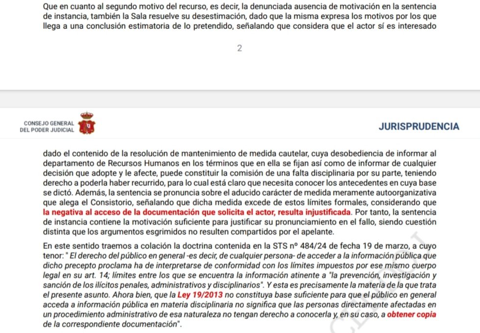 caty_pou's tweet photo. 📌 STSJ CV 1775/2024, 5.06
#Transparencia #Ayuntamiento
✅ Derecho a obtener copia
🟡 "La negativa al acceso de la documentación que solicita el actor, resulta injustificada" #interesado
🟣 Doctrina STS n° 484/24, 19.03
➡️ Ponente: Guijarro Nadal https://t.co/nmDzsAazUk https://t.co/VfMkaxWa2Q