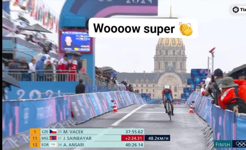 11-р байр! Олимпод дугуйчидаас ази тивээс зөвхөн 2 хон хүн шалгарсаны нэг нь Монгол. 🚴🏼🇲🇳💪🏼
Монгол улс дугуйн спортод 28 жилийн дараа олимпын наадамд эргэн ирэхдээ 11р байранд орлоо. Супер💯💪🏼