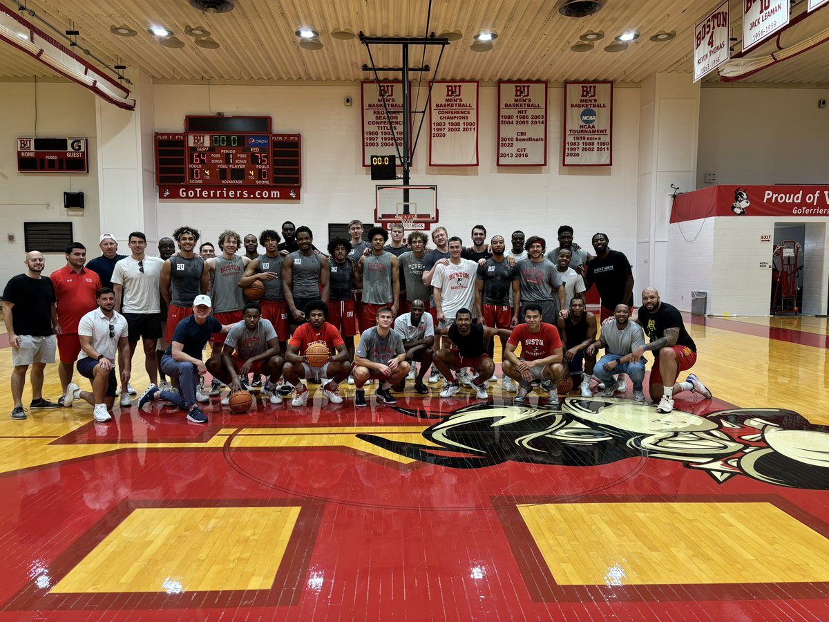 TerrierMBB's tweet photo. It is always a blast having former and current Terriers share the court. The current team got the best of the old guys this morning in a hard fought Alumni Game winning 75-64.

#GoBU https://t.co/NkSCU9yTs8