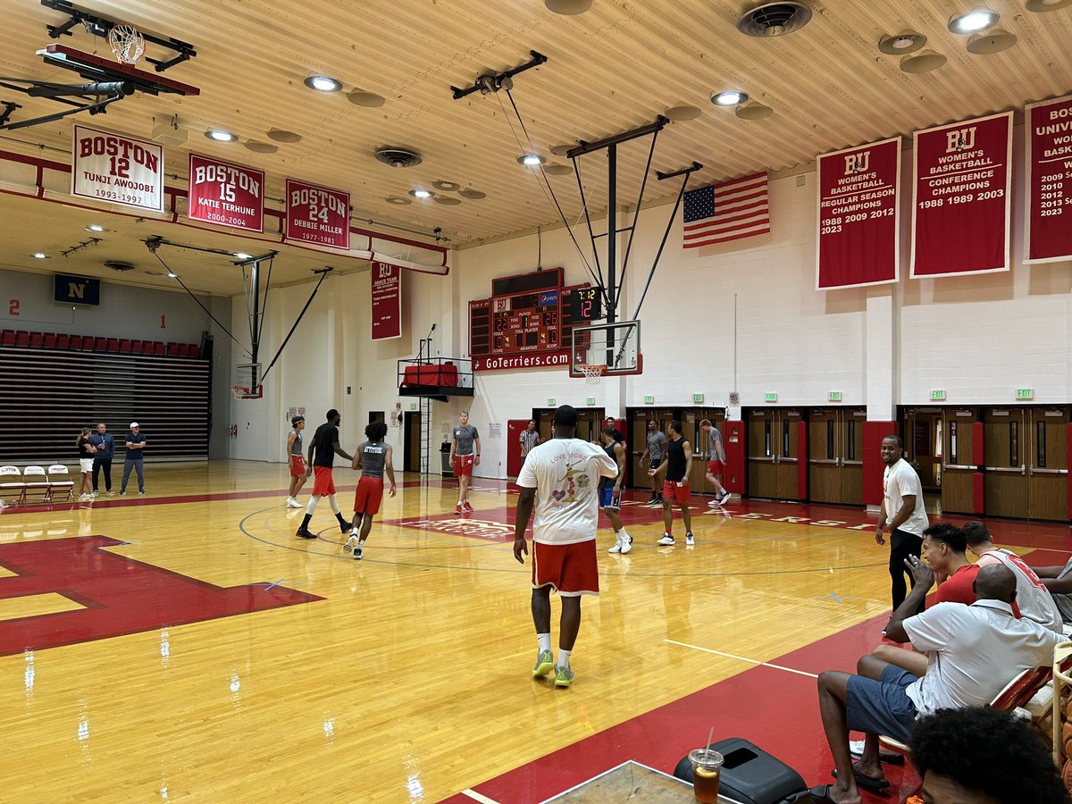 TerrierMBB's tweet photo. It is always a blast having former and current Terriers share the court. The current team got the best of the old guys this morning in a hard fought Alumni Game winning 75-64.

#GoBU https://t.co/NkSCU9yTs8