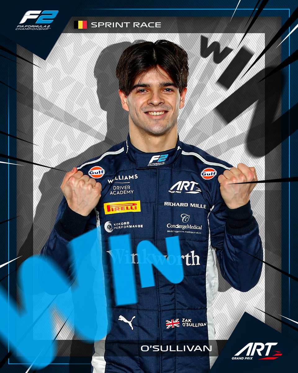 It's a second win of the season for Zak O'Sullivan 🏆

Conditions mean the race will not be resumed 🌧️

#F2 #BelgianGP