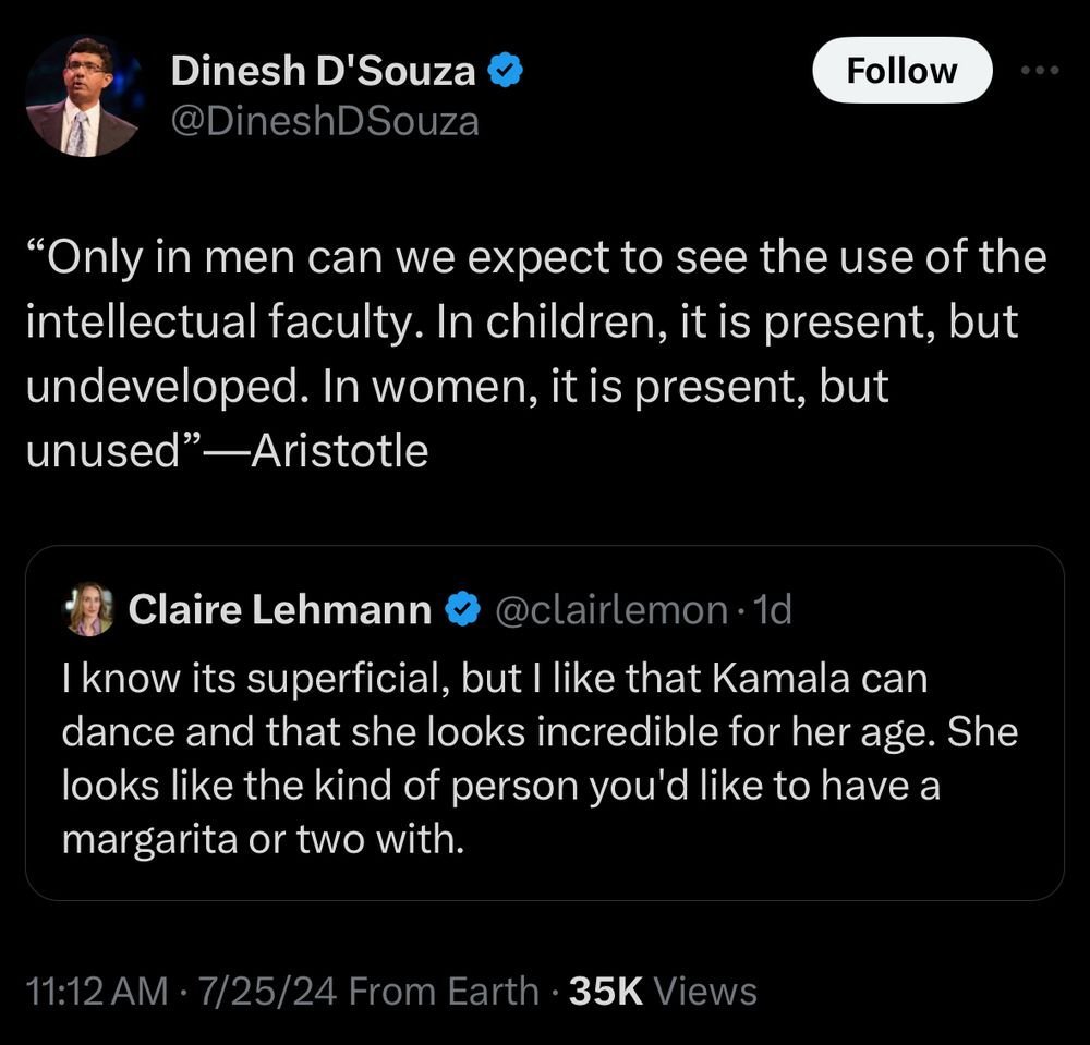 when guys say they'd like to have a beer with a candidate everyone claps respectfully but when a woman says she'd like a margarita twenty thousand chuds come out to say women shouldn't vote