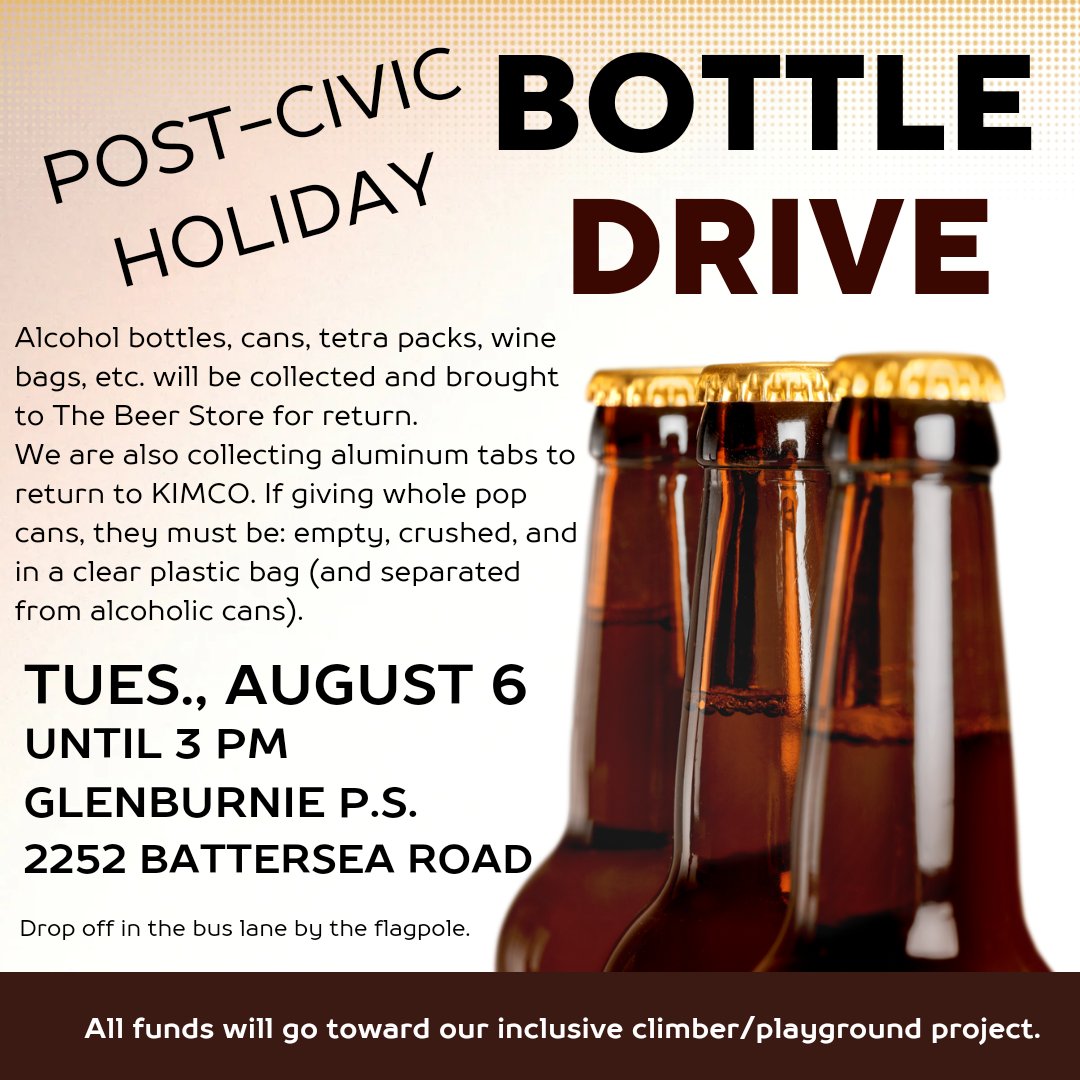 Yes! We will be collecting again after the Civic Holiday Weekend.

Please take note that if contributing whole cans to our KIMCO returns, they must be empty, crushed, and in a clear plastic bag (separate from cans going to The Beer Store). ♻️
