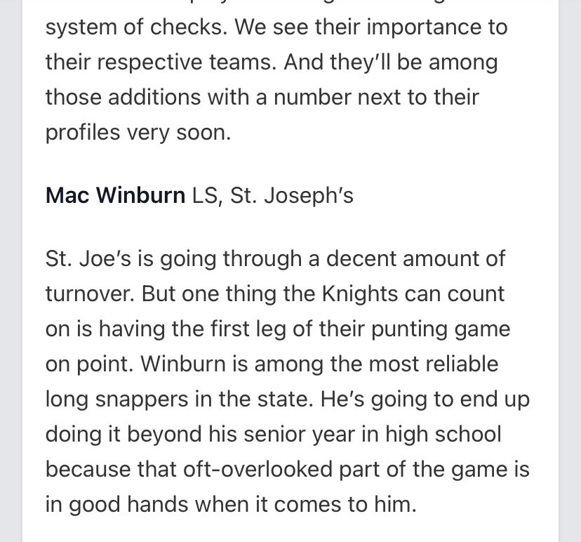Thank you <a href="/iguerin/">Ian Guerin</a> for the amazing write up! I’m excited to see what’s in store this year. Cant wait for senior year with my brothers! <a href="/HKA_Tanalski/">Adam</a> <a href="/CoachDLane26/">Coach_D.Lane26</a> <a href="/epoole25/">Eddie Poole</a> <a href="/PrepRedzoneSC/">Prep Redzone South Carolina</a> <a href="/CoachEricNash/">Eric Nash</a> <a href="/sjcsfball/">St. Joe’s Football</a>