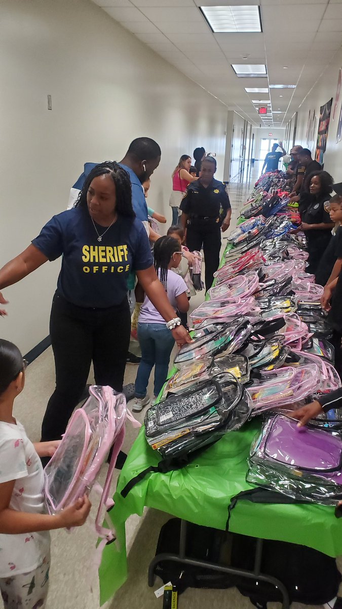 Happening now, the annual free backback giveaway at the HCSO Training Academy while supplies last! Fun games too for the kids, everyone is welcome!