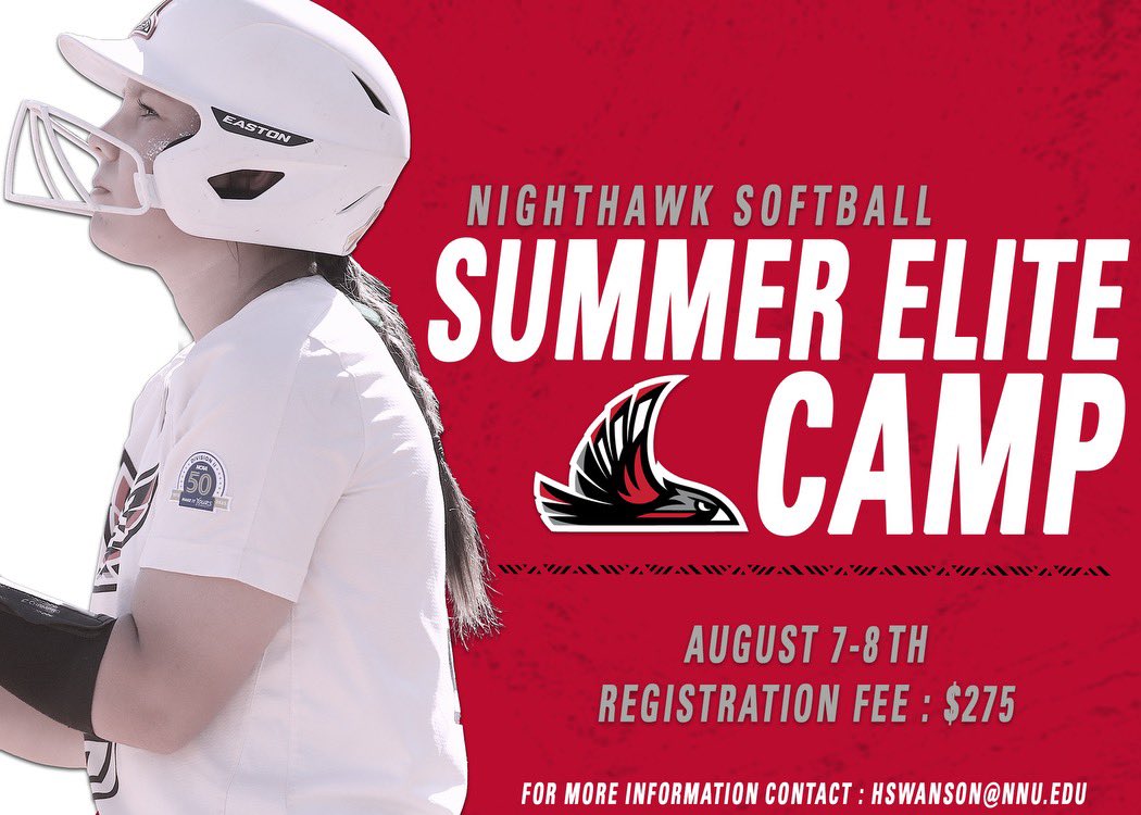 LESS THAN 2 WEEKS AWAY - REGISTER NOW!
August 7-8, 2024
Join us for our 2-day Elite Camp to showcase your skills and learn from our Nighthawk coaching staff &amp; players. Our camps are limited to 40 athletes, so hurry and register now!

Register here: northwestsoftballclinics.com