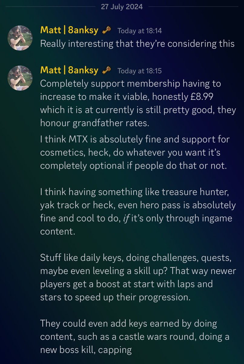 RSBanksy's tweet photo. Just my hot take on @RuneScape ‘s survey regarding MTX, want to hear peoples views :o https://t.co/M8JbOcQYqp