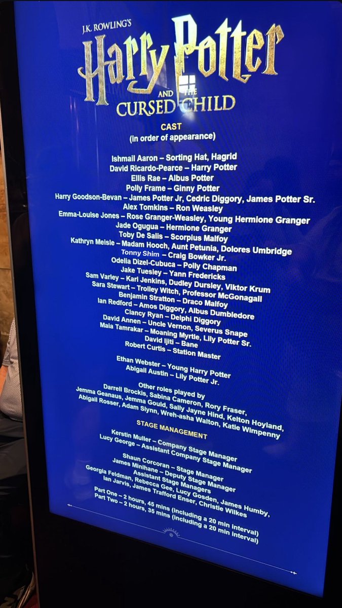 It’s a super Saturday and the nine covers on stage today are <a href="/ishaaron/">Call Me Ishmail</a> as Hagrid, <a href="/tomkins_alex/">Alex Tomkins</a> as Ron, <a href="/emma_jonesxx/">Em Jones</a> as Rose, #TobyDeSalis as Scorpius, @Odelia__DC as Polly, <a href="/JakeTuesley8/">Jake Tuesley</a> as Yann, <a href="/BenjStratton1/">Ben Watts</a> as Draco, #ClancyRyan as Delphi and <a href="/maiatamrakar/">Maia Tamrakar</a> as Myrtle! ⚡️