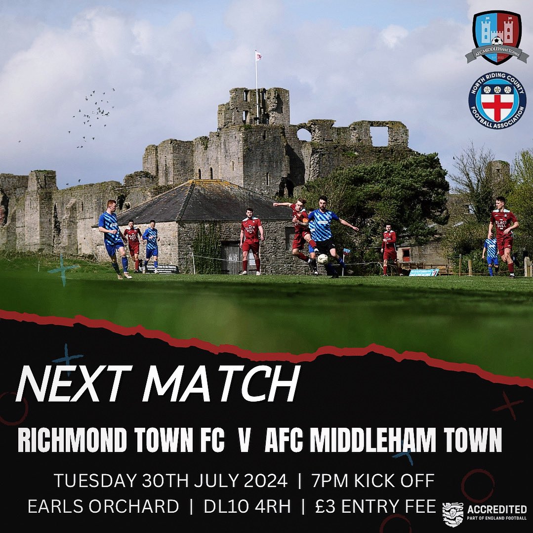 AFC Middleham Town π°π (@afc_middleham) on Twitter photo Pre-Season | β½οΈππ°
We make the journey to Richmond mid-week to face Wearside Premier side <a href="/RichmondTownFC/">Richmond Town FC</a> .
#football #preseason #nonleaguefootball #yorkshire #richmond #middleham #castles #groundhopper #follow Pre-Season | β½οΈππ°
We make the journey to Richmond mid-week to face Wearside Premier side <a href="/RichmondTownFC/">Richmond Town FC</a> .
#football #preseason #nonleaguefootball #yorkshire #richmond #middleham #castles #groundhopper #follow