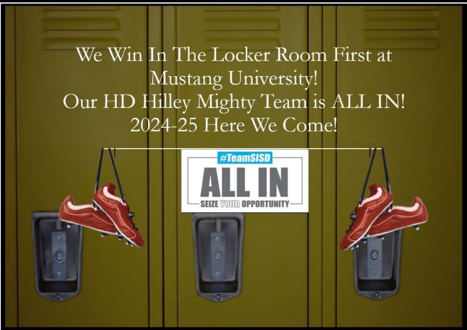 Darlene Hernandez (@hilley_es) on Twitter photo Our Mustang Team is ready to welcome our teachers on Monday! We are ALL IN this school year because We Win in the locker room first! ππβ½οΈπ₯ππ
<a href="/SocorroISD/">Socorro ISD</a> <a href="/SAguirre_Hilley/">Sandra Aguirre-Ramos</a> <a href="/counselor_HDHES/">Carmen Bebon</a> <a href="/rmorales_HDHES/">Roselyn Morales</a> <a href="/nsalcido_hdhes/">Norma</a> <a href="/GEscajeda_HDHES/">Gracie Escajeda</a> <a href="/JoanneDelgadil3/">Joanne Delgadillo</a> Our Mustang Team is ready to welcome our teachers on Monday! We are ALL IN this school year because We Win in the locker room first! ππβ½οΈπ₯ππ
<a href="/SocorroISD/">Socorro ISD</a> <a href="/SAguirre_Hilley/">Sandra Aguirre-Ramos</a> <a href="/counselor_HDHES/">Carmen Bebon</a> <a href="/rmorales_HDHES/">Roselyn Morales</a> <a href="/nsalcido_hdhes/">Norma</a> <a href="/GEscajeda_HDHES/">Gracie Escajeda</a> <a href="/JoanneDelgadil3/">Joanne Delgadillo</a>