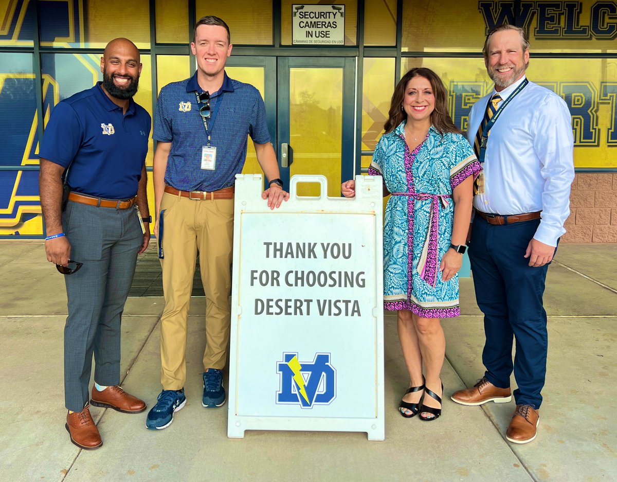 Desert Vista High School (@dvhs_tuhsd) on Twitter photo What an excellent start to the school year. Welcome Back! We missed you! 💙⚡️💛 <a href="/TUHSD_News/">TUHSD News</a> <a href="/DV_Principal/">Principal White</a> <a href="/theDVway/">Desert Vista Athletics</a> What an excellent start to the school year. Welcome Back! We missed you! 💙⚡️💛 <a href="/TUHSD_News/">TUHSD News</a> <a href="/DV_Principal/">Principal White</a> <a href="/theDVway/">Desert Vista Athletics</a>