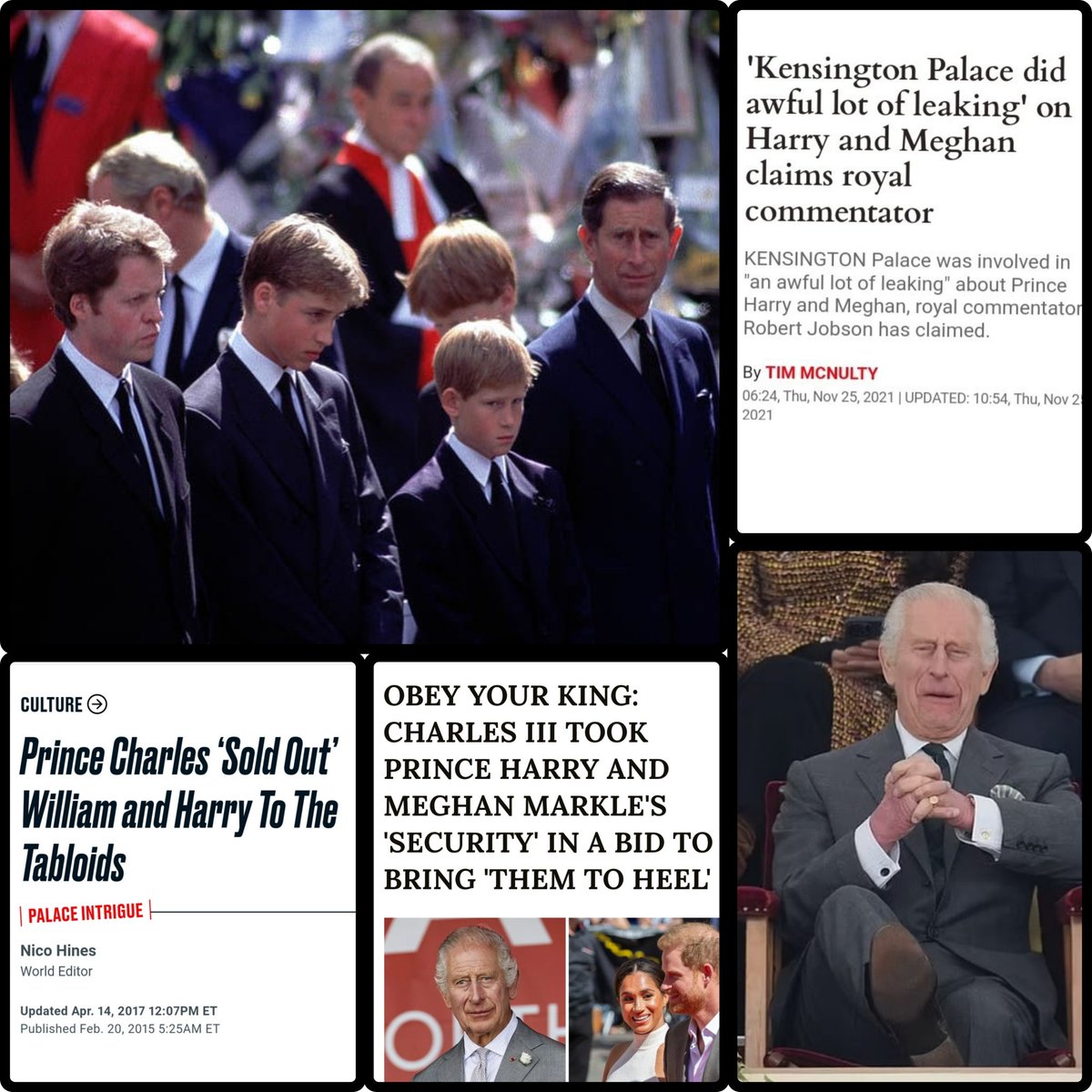 MarleyNeens's tweet image. The 'IRONY' you used your son as a 🛡 at Diana's funeral, due to fear of plp throwing sh!t at you.

You then betrayed, endangered, &amp;amp; put Harry's  family at risk by feeding them to the wolves. You never came out &amp;amp; defended your son.
# 1 deadbeat dad #TabloidsOnTrial 
#PrinceHarry