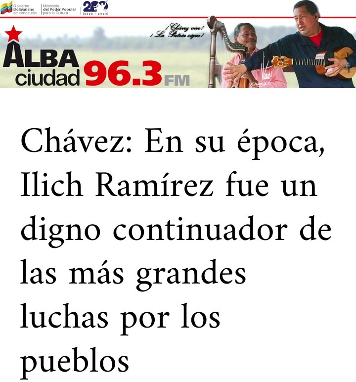 <a href="/InstitutoHugoCH/">Instituto Hugo Chávez</a> #IlichAVenezuela
