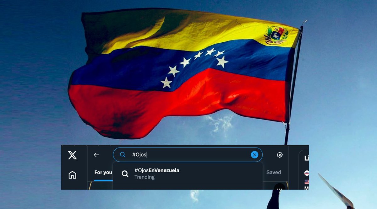 UHN_Plus's tweet image. 🇻🇪 | ÚLTIMO MINUTO

La etiqueta #OjosEnVenezuela se hace tendencia en la plataforma 𝕏. ¡Lo hemos logrado!