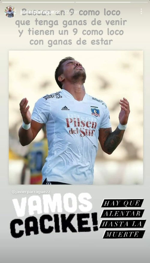 Opazo después del partido en Instagram: 
"Buscan un "LD" como loco que tenga ganas de venir y tienen un "LD" con ganas de estar"