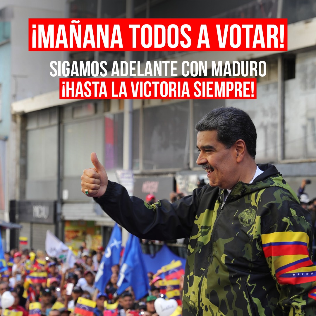 Anglicamarz's tweet photo. Mañana decidimos nuestro futuro. Vota por el equipo que construye el país que queremos. #UnidosSomosMásFuertes #Elecciones2024 #VamosNico #GalloPinto #SigamosconMaduro https://t.co/uJljiZPPb7