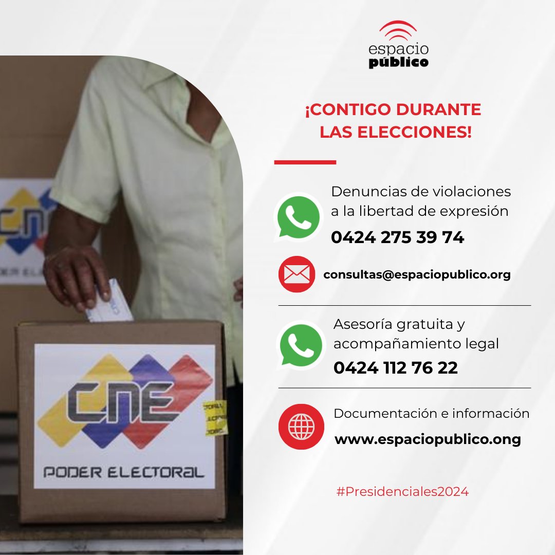 Naky's tweet photo. Recuerda que diversas ONG estarán trabajando para ayudarnos durante toda la jornada electoral.

Aquí tienes los datos de contacto de:

@_Provea
@espaciopublico
@ForoPenal 
@sntpvenezuela

#TuVotoEsSecreto 🤫 https://t.co/RfkPWZPQk7
