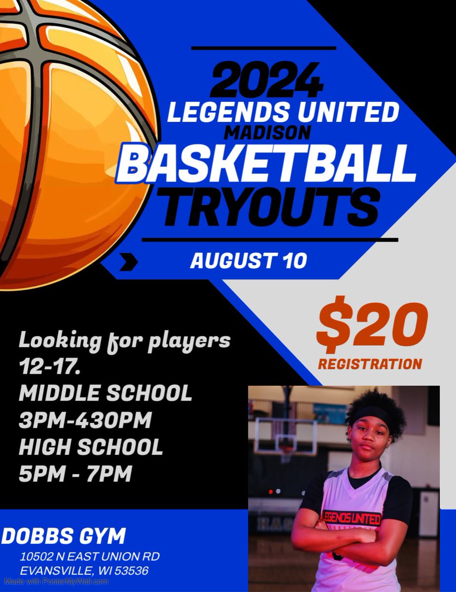💙 TRYOUTS 🤍

Wisconsin 🗣️ Let’s Go!
Want to be apart of <a href="/LUnited_Madison/">Legends United Wisconsin</a> ?
Come on out August 10th !

🔵 Elite &amp; Developmental Teams. 
⚪️ National Exposure Schedule. 
🔵 Assistance with collegiate recruitment. 
⚪️ Strength &amp; Conditioning Program <a href="/ETSWestMadison/">ETS West Madison</a> 
For more