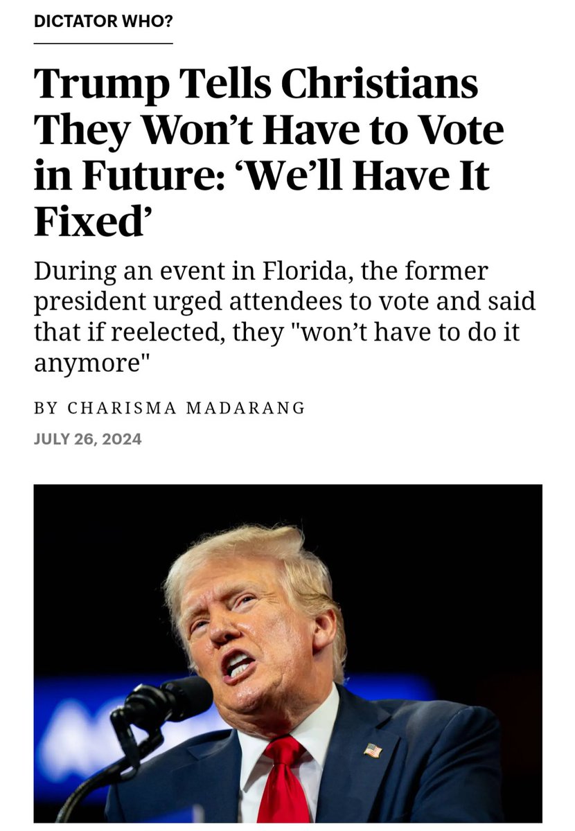 trump WANTS TO END VOTING &amp; BE KING
rollingstone.com/politics/polit…