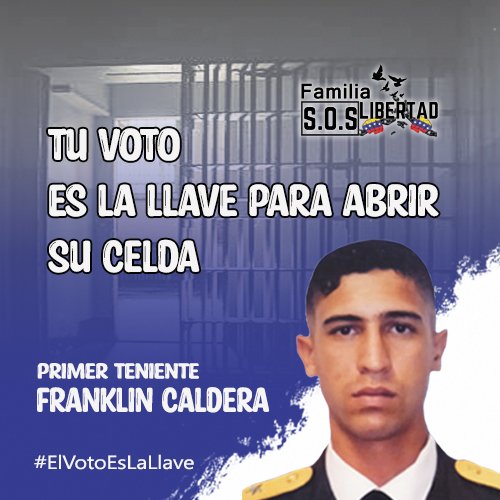 Mi amado hijo Franklin tiene 1254 días Privado de Libertad Injustamente. Por el, por todos los Presos Políticos y por mi querida Venezuela me resteo, para lograr LIBERTAD. No podemos seguir soportando tantas injusticias por parte del Regimen.
No más!!
#LibertadParaFranklinCaldera
