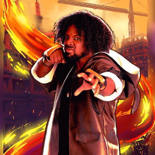 Rey Mysterio (Ryu), Zelijna Vega (Juri) and Xavier Woods (Ken