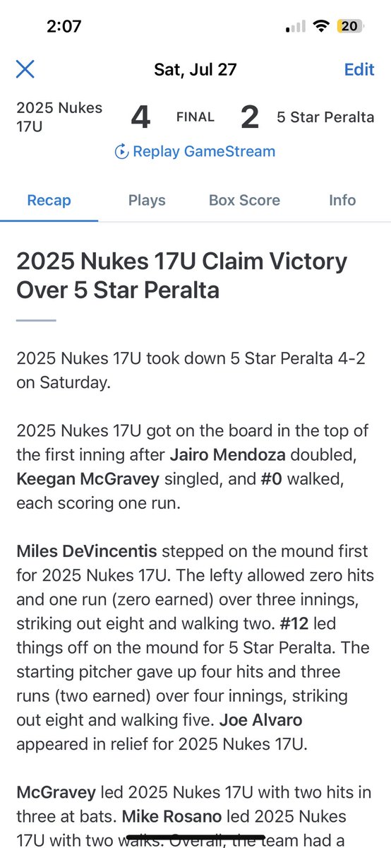 Boys let me run out of town on a quick vacation and got it done today!!
<a href="/MurphyToAFault/">Kevin Murphy</a> getting us 2 W’s.

<a href="/mainstreetbsbl/">Main Street Baseball</a> <a href="/JerseyNukes/">Jersey Nukes</a>