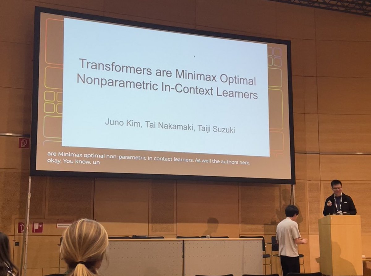 Juno KIM (@junokim_ai) on Twitter photo I'm honored to receive the best paper award at <a href="/tf2m_workshop/">Theoretical Foundations of Foundation Models</a> on the last day of <a href="/icmlconf/">ICML Conference</a> in Vienna! I'm honored to receive the best paper award at <a href="/tf2m_workshop/">Theoretical Foundations of Foundation Models</a> on the last day of <a href="/icmlconf/">ICML Conference</a> in Vienna!