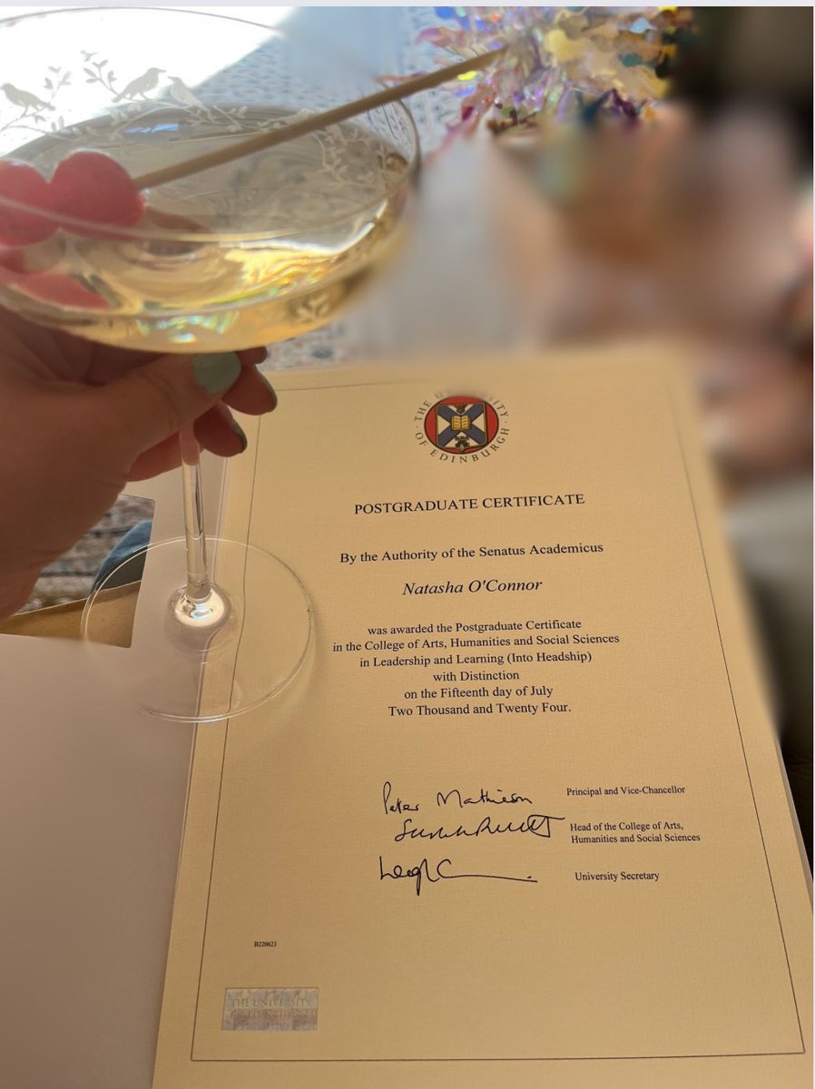 It’s official, received my PG Certificate Into Headship! Time to celebrate 🍾