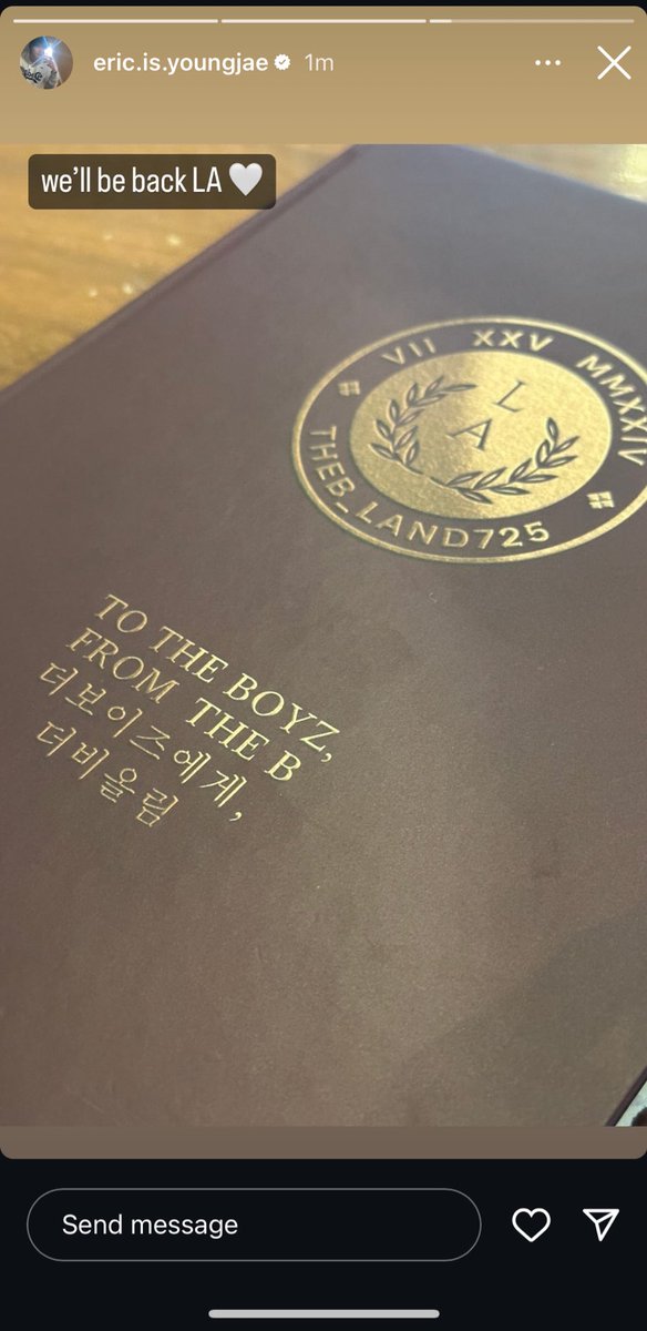 Eric just posted our message book on his Instagram! Thanks for all the support THE B!!!