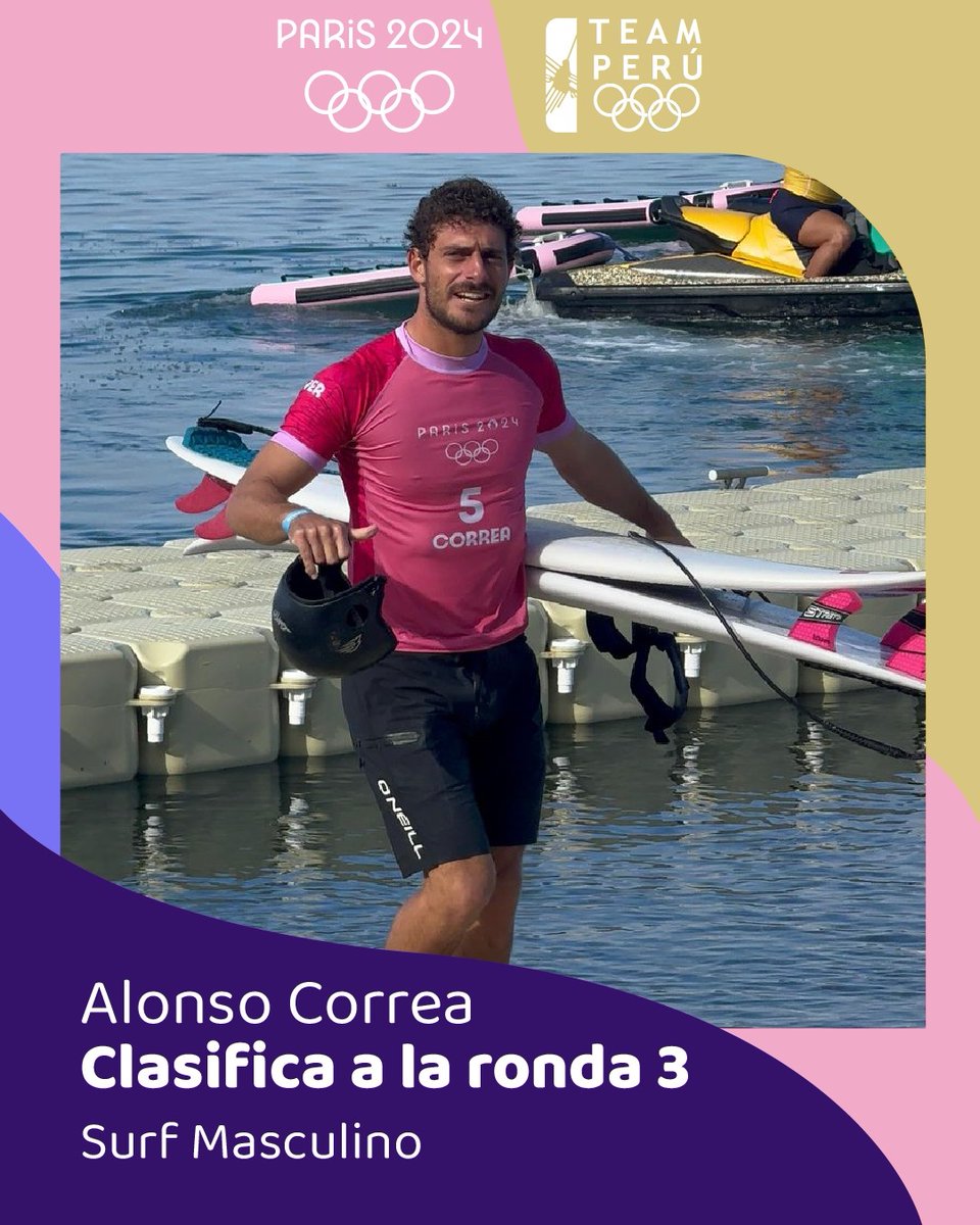 Vamos Perú. Alonso Correa avanza en las competencias de surf en Tahití 🇵🇪¡Vamos PERU!

#París2024 #Paris2024 #TeamPerúenParís2024