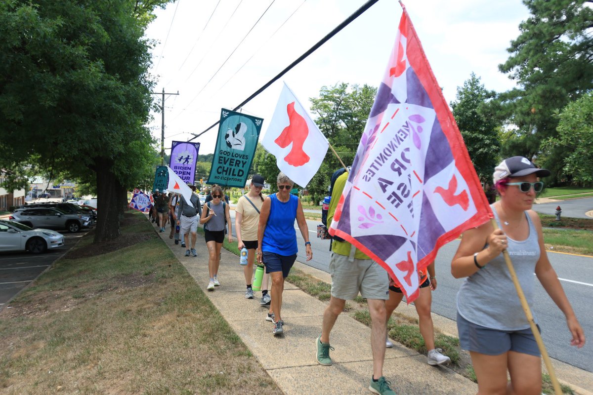 We have completed Day 10 of our 135-mile march to Washington, DC to call on our lawmakers to support a ceasefire. Tomorrow we will walk to the White House. Every step of this long and hot journey, we carry the people of Gaza in our hearts. #Mennonites4Ceasefire #LetGazaLive