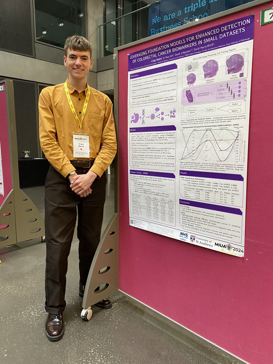 CraigGGMyles's tweet image. Thrilled to announce our latest paper at  @MIUA2024! 

🚀 "Leveraging Foundation Models for Enhanced Detection of Colorectal Cancer Biomarkers in Small Datasets" is now published! 🎉 

📄 Read the full paper here: rdcu.be/dPaVZ

#CPath #AI #DigitalPathology #MIUA2024