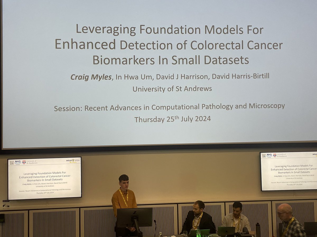 CraigGGMyles's tweet image. Thrilled to announce our latest paper at  @MIUA2024! 

🚀 "Leveraging Foundation Models for Enhanced Detection of Colorectal Cancer Biomarkers in Small Datasets" is now published! 🎉 

📄 Read the full paper here: rdcu.be/dPaVZ

#CPath #AI #DigitalPathology #MIUA2024