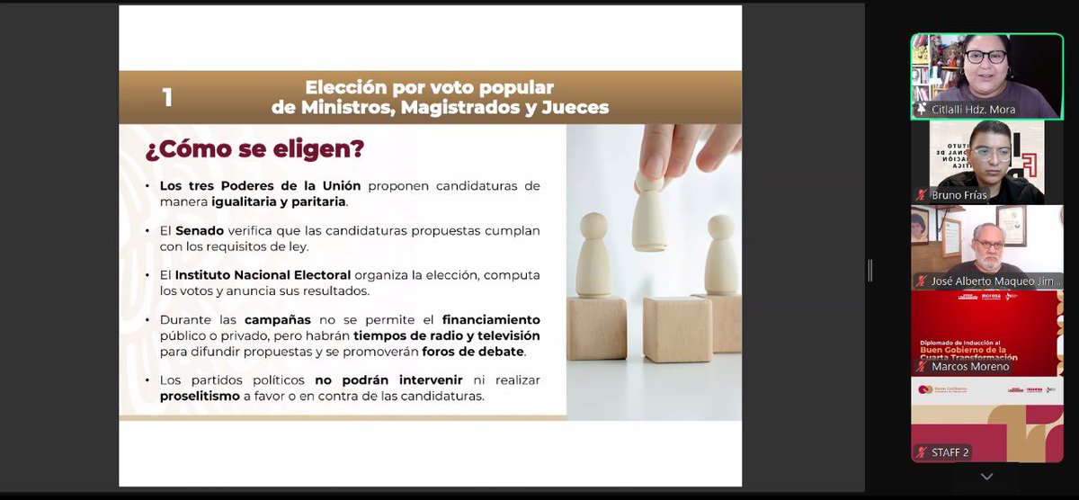 Por la mañana participé en una capacitación del <a href="/infpmorena/">INFP Morena</a> con el tema ‘La transformación popular del poder judicial en el marco del humanismo mexicano’, dentro del Diplomado de la Escuela de Buen Gobierno del INFP.

Emocionante que un sábado por la mañana, más de 630 compañerxs