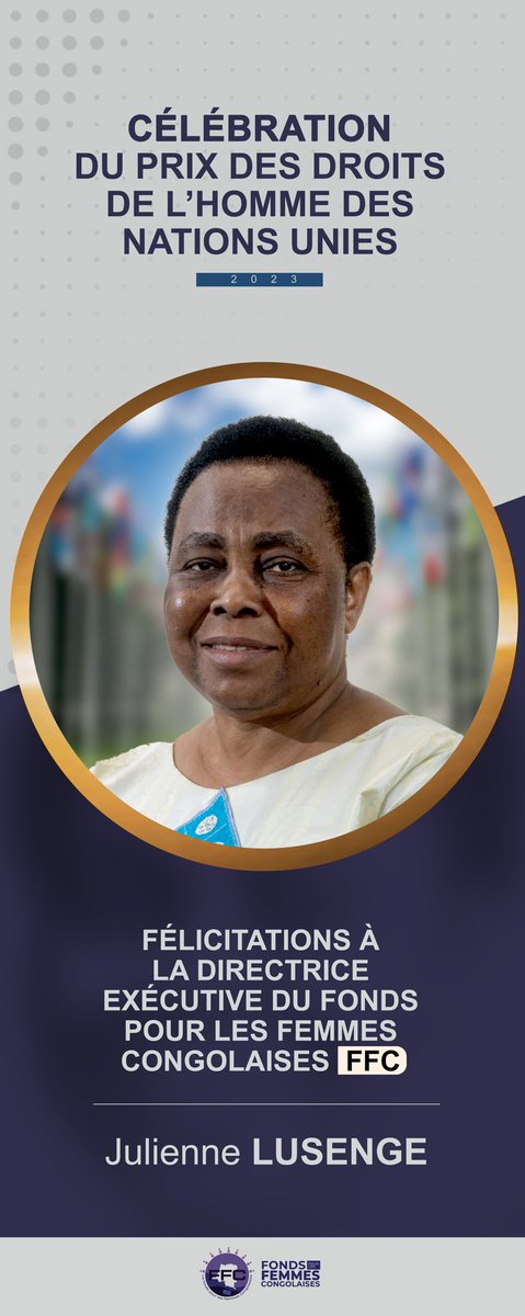 Fonds pour les Femmes Congolaises - FFC (@ffcrdc) on Twitter photo #Kinshasa, CĂ©lĂ©bration ce 27/juillet /2024 du prix de droits de lâhomme des <a href="/ONU_fr/">Nations Unies (ONU)</a> reçu par la directrice de <a href="/ffcrdc/">Fonds pour les Femmes Congolaises - FFC</a> <a href="/LusengeJ/">Lusenge Julienne</a> en 2023.
Honneur et reconnaissance du grand travail rĂ©alisĂ© pour la promotion et protection des droits des femmes et jeunes filles #Kinshasa, CĂ©lĂ©bration ce 27/juillet /2024 du prix de droits de lâhomme des <a href="/ONU_fr/">Nations Unies (ONU)</a> reçu par la directrice de <a href="/ffcrdc/">Fonds pour les Femmes Congolaises - FFC</a> <a href="/LusengeJ/">Lusenge Julienne</a> en 2023.
Honneur et reconnaissance du grand travail réalisé pour la promotion et protection des droits des femmes et jeunes filles