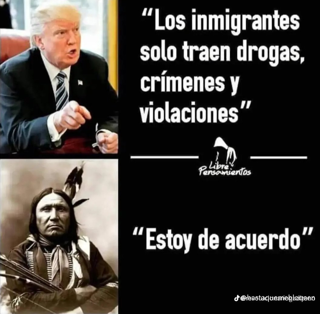 "POR LA BOCA MUERE EL PEZ".
👇
"La madre de Trump era una inmigrante escocesa nacida en la isla de Lewis, y sus abuelos paternos eran inmigrantes alemanes.  Su abuelo, de nacimiento, Friedrich Drumpf, llegó de Alemania a EEUU en 1885, y adquirió la nacionalidad en 1892".