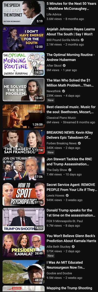 ifyouredriving's tweet photo. I hate logging into our YouTube and seeing what a fresh algorithm suggests https://t.co/Yz0ZK16C6Y
