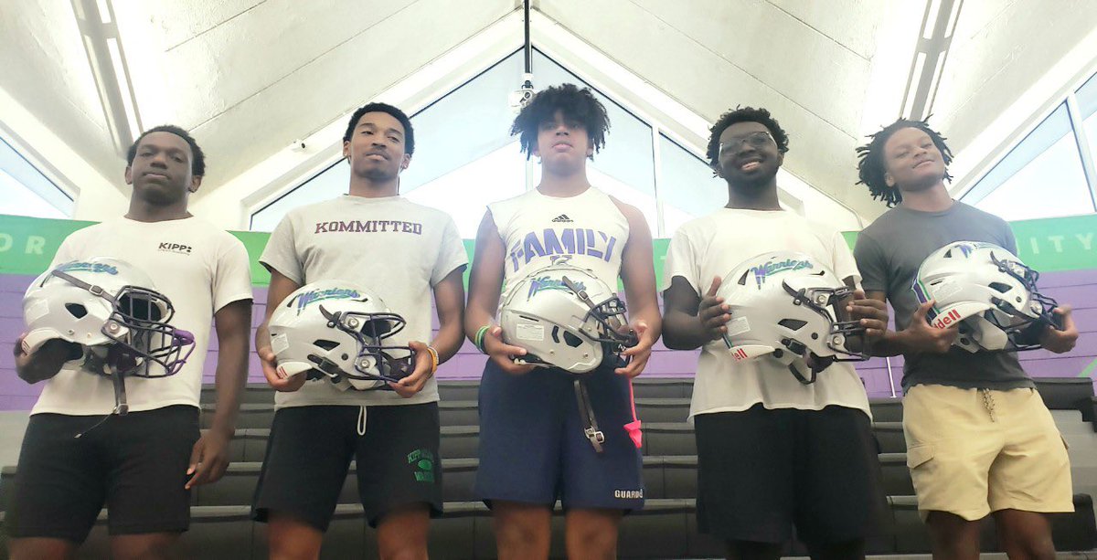 KACWarriorFB's tweet photo. Last night the Warriors striped their helmets for the season. We are excited to continue this tradition. #kommitted #daretobelieve https://t.co/CFBd4QDQMA
