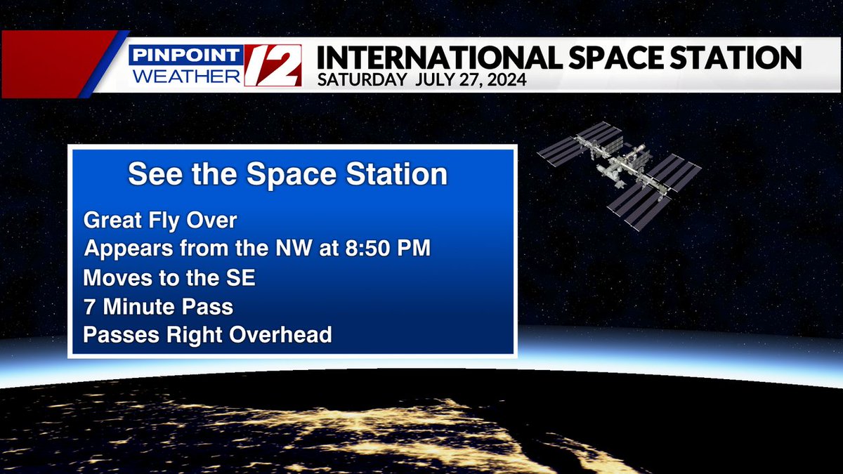 tjdelsanto's tweet photo. This will be something fun to do with the kids this evening...watch the ISS fly directly over Southern New England!  Look to the northwest at 8:50PM...you'll see a bright light appear and move steadily across the sky toward the southeast. The space station does not blink. https://t.co/SqvBe3nMBp