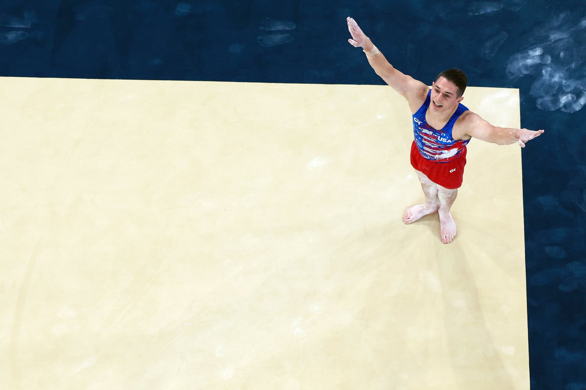 USAGym's tweet photo. SURVIVE &amp; ADVANCE

The U.S. Men have qualified in fifth to Monday's Team Final at the Olympic Games! They will start on Rings and rotate with Italy.

Not. Done. Yet. https://t.co/vfFtEBslVf