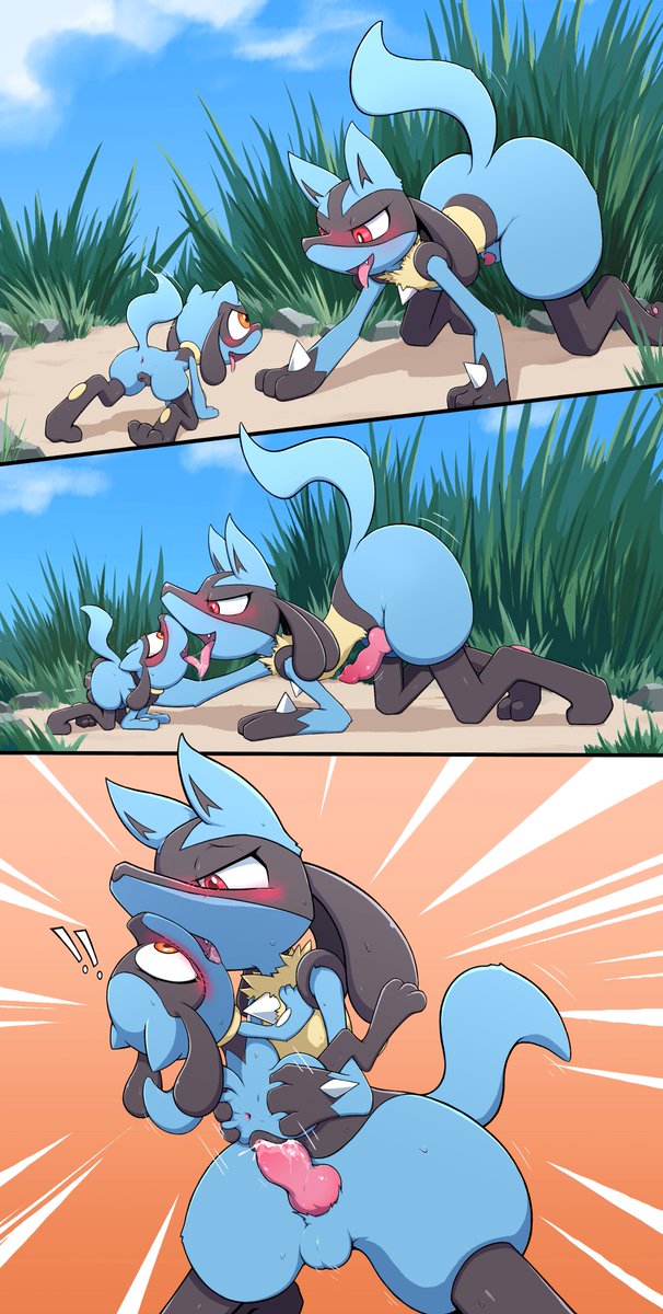New Riolu x Lucario. I wasn't sure which position to do so I made 3 in 1
