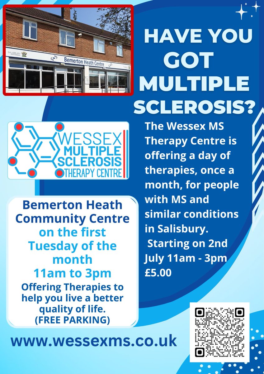 OdstockRadio's tweet image. The next day of therapies is Tuesday August 6th, 11am-3pm.
Bemerton Heath Community Centre, 58-60 Pinewood Way, Salisbury SP2 9HU
#salisbury #mstherapy