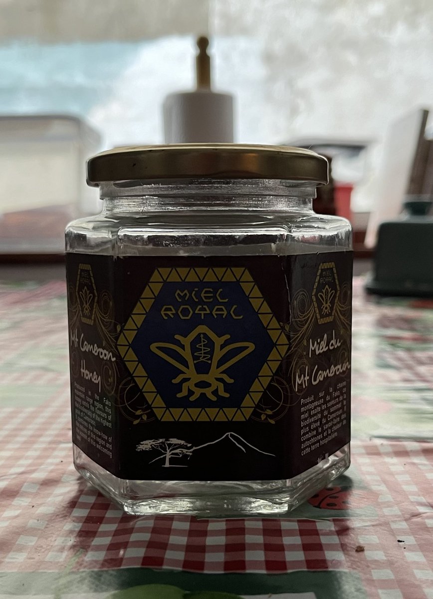 I nursed this #honey from #Cameroon for 13 months (since I left #Yaoundé) but finished it this week. The finest honey I’ve eaten, by miles. I tried to connect this firm to British honey people but no luck. If you know anyone importing it to UK, tell me mielroyal.net