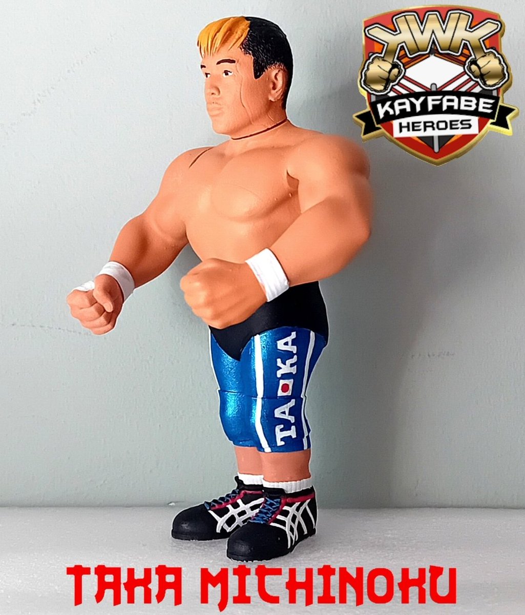 Very happy to share the <a href="/takam777/">ＴＡＫＡみちのく</a> prototype figure I made for <a href="/KShawnng/">KWK Brand</a> figure line.
As shown today on <a href="/FullyPoseable/">Fullyposeablepodcast</a> podcast as part of #SDCC coverage, I can't wait until pre-order opens &amp;it goes to production.
Thank you Taka for the promo video 🙌 legend.