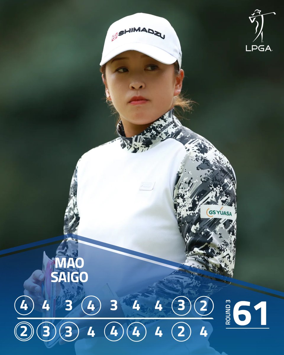 Mao Saigo with the <a href="/cpkcwomensopen/">CPKC Women's Open</a> tournament 18-hole record!

She turned in a 61 (-11) on Saturday ⚠️