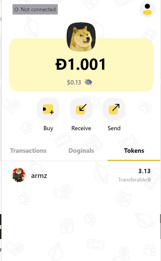 Lets go @MyDogeOfficial Integration of #doginals complete. 

You can now send and recieve $ARMZ in the MyDoge chrome extension... Mobile support coming soon.

#DRC20 #CRYPTO #MEMECOIN #BULLISH #DOGECOIN