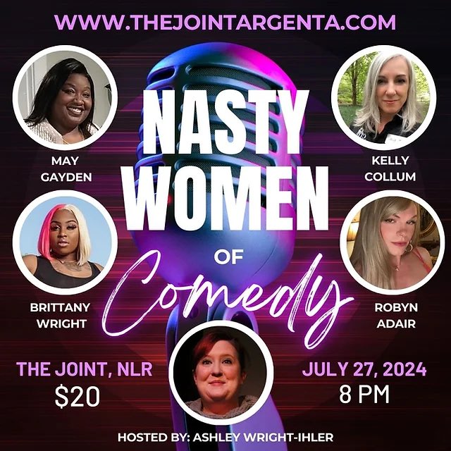 One Of Our Most Popular Stand-Up Comedy Shows Returns Tonight!!! We've got Nasty Women of Comedy featuring May Gayden, Brittany Wright, Robyn Adair, Kelly Collum, and hosted by Ashley Wright Ihler. 
This is a 21+ Show. 

For Tickets or Additional Info:
thejointargenta.com/events/nasty-w…