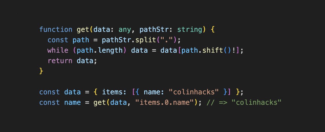 colinhacks's tweet photo. sometimes I write code that weaponizes the insanity of JavaScript just to feel alive https://t.co/3m830WKOYz