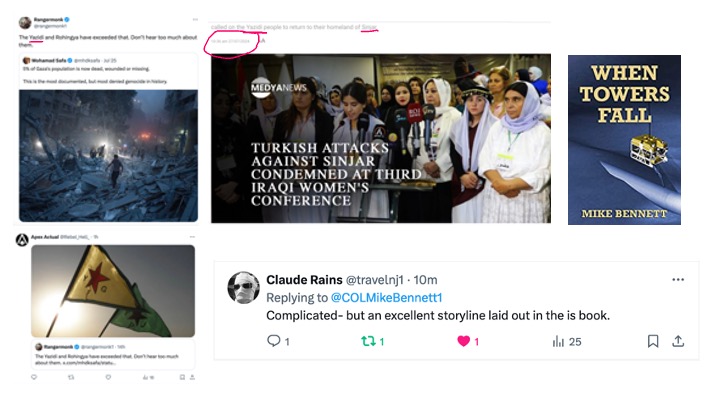 COLMikeBennett1's tweet photo. Lots of talk of genocide in Gaza...Turkish genocide of the Yazidi's?  Crickets...

I cover Turkey's duplicity and evil in my Warlock series starting at #WhenTowersFall...

The below article on Sinjar?  Dated TODAY.

My books?  They are Just 'Fiction'(TM)... https://t.co/47la9BKoyj